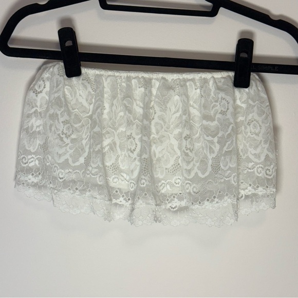 Fashion Forms Elegant White Lace Flouncey Bandeau Bras Size XL - Picture 1 of 5